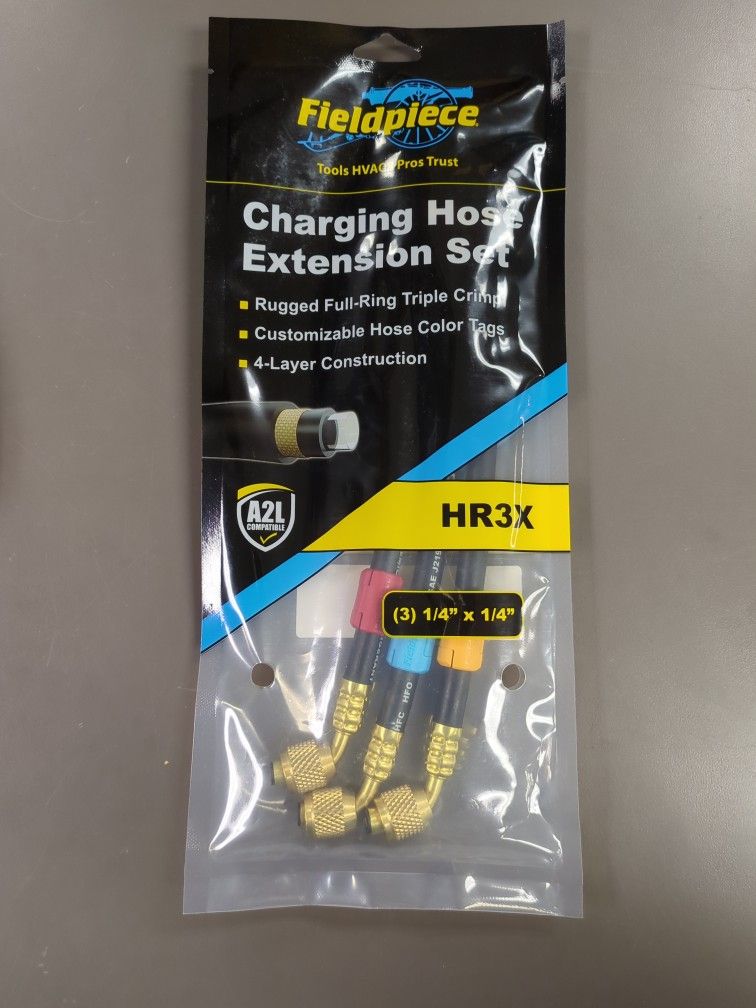 Refrigerant Hose Extension Set (3) - 1/4" (8" Black w/Tags)
