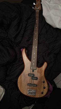 4-String Electric Bass Guitar Natural Wood