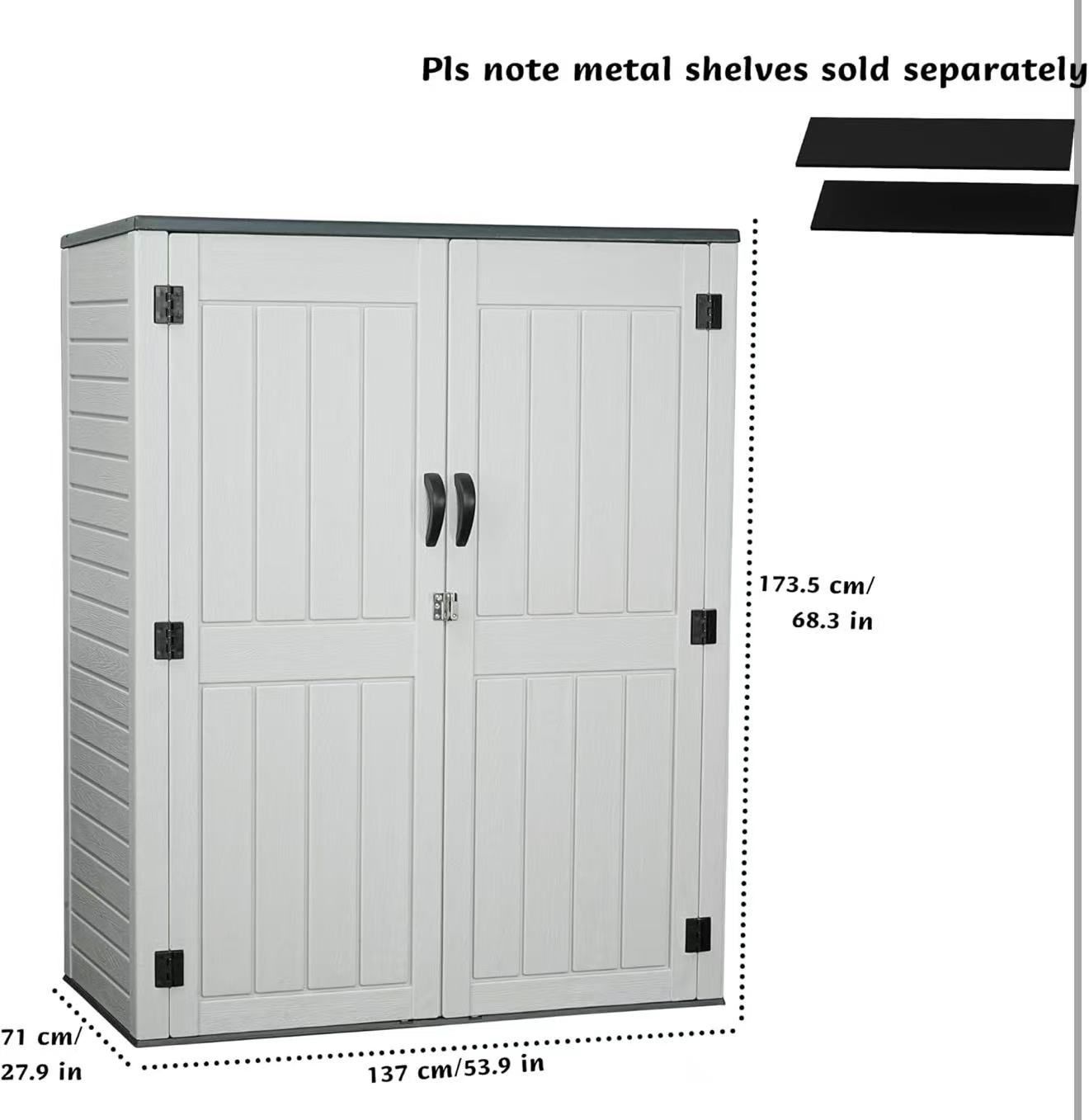 Vertical Resin Storage Shed, 60 Cuft Garden Tool Sheds & Outdoor Storage $200