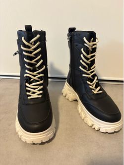 Azalea Wang Black Chunky Platform Combat Boots