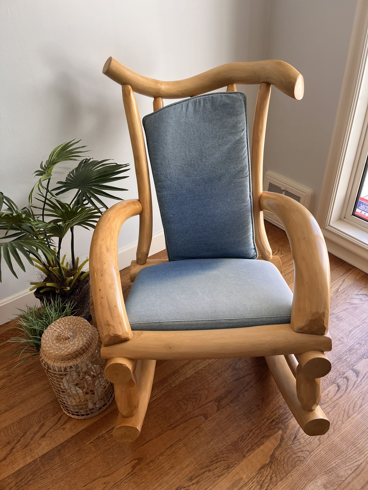 Custom Three Piece Carved Wood Chairs and Loveseat