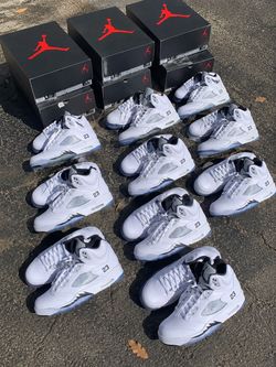 White Metallic Jordan 5s