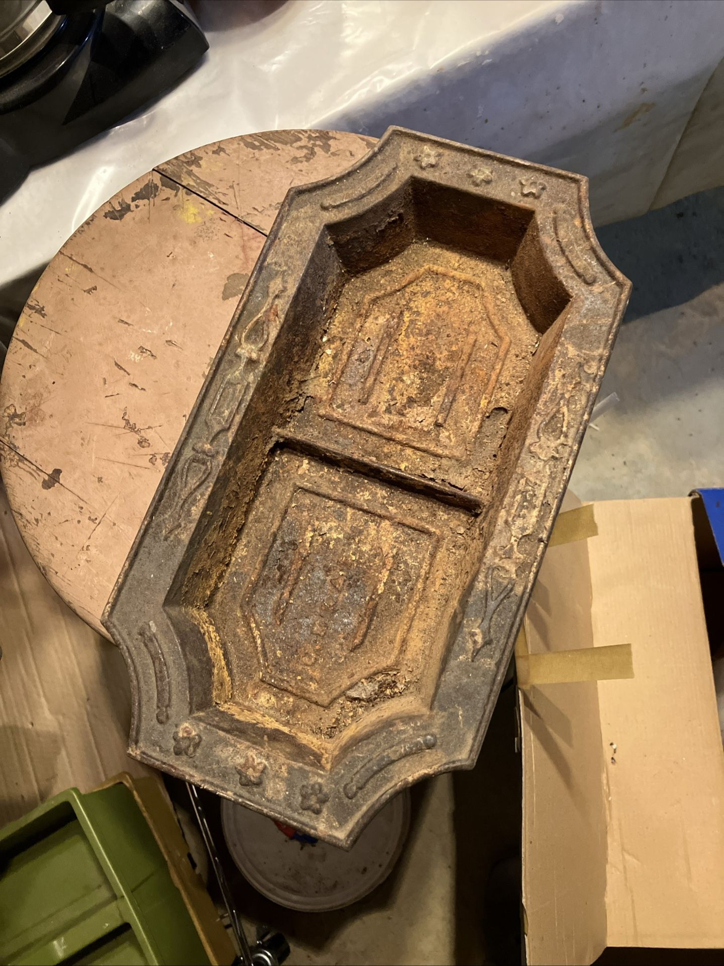 Ornate Decorative Hall Tree Cast Iron Drip Pan or holy water tray