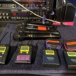 UNBELIEVABLY COMPLETE SARAMONIC FILM AUDIO KIT W LAV AND HANDHELD MICS