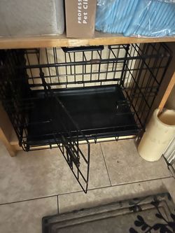 Black Wire Dog Crate with Tray