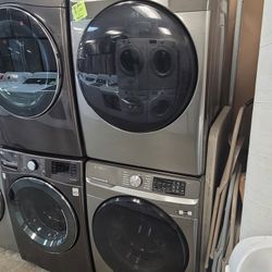 Used Samsung Front Loading Washer And  NEW Stackable Gas Dryer Set 