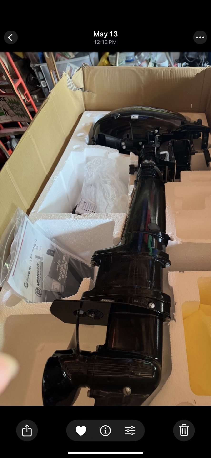 Mercury 5hp Outboard Motor And Viking Propane Tank