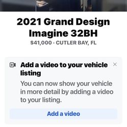 2021 Grand Design Imagine 3250BH $30,000 OBO