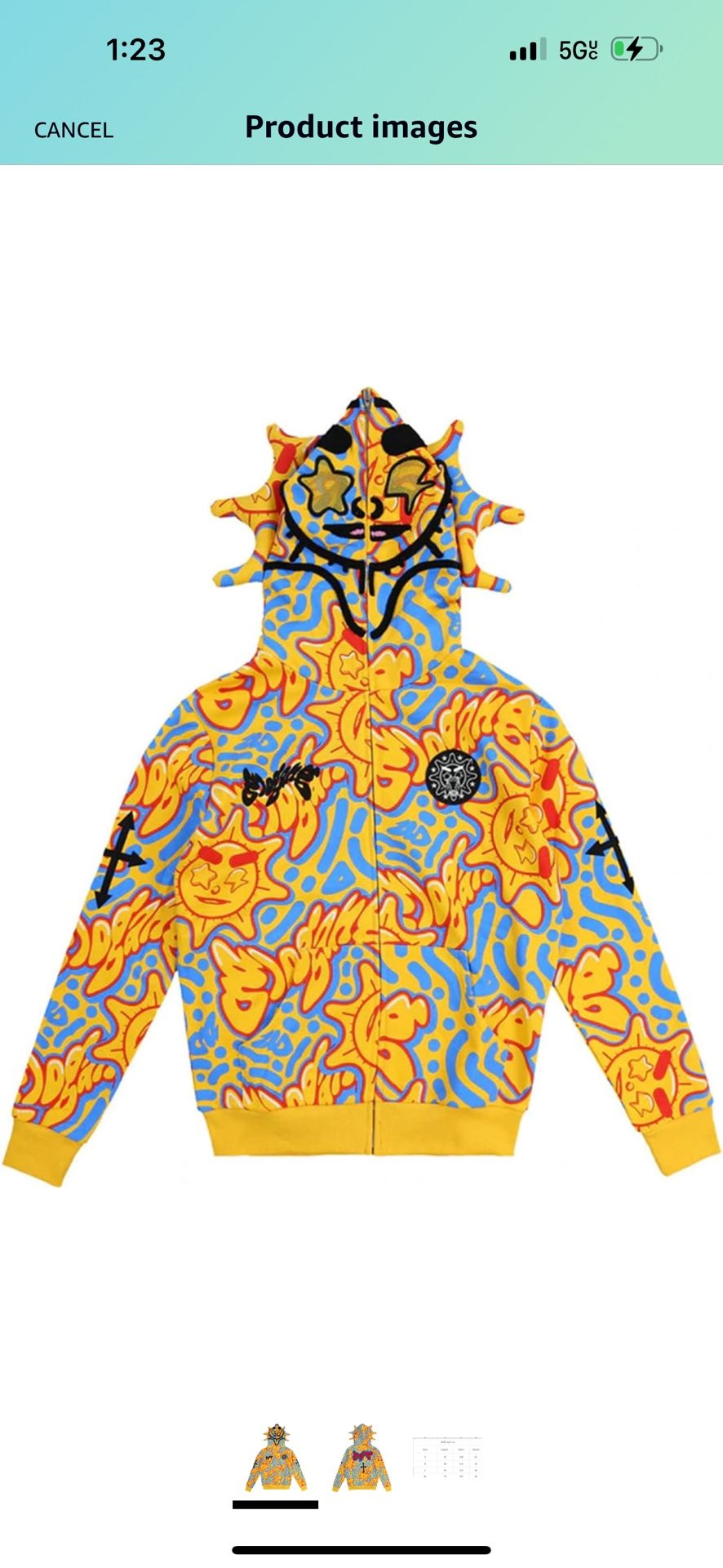 Yellow Y2K Glogang Full Zip Hoodie