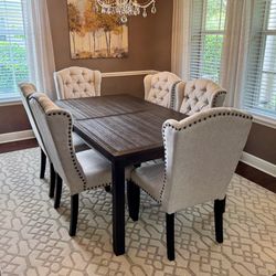 Modern 7 Piece Dining Table Set