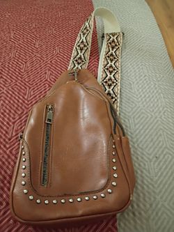 Sam and Hadley leather vegan studded crossbody sling bag