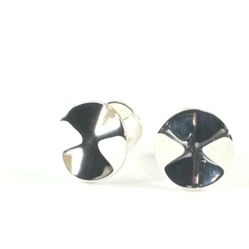 IPPOLITA Stering Silver Mens Cufflinks Wavy Disc Disk .925 New! $400 Retail. dustbag