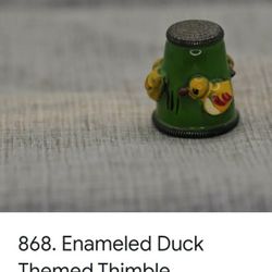 868 Enameled Duck Thimble