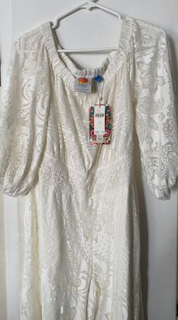 NWT Anthropologie x Farm Rio Elliott Lace Off the Shoulder Jumpsuit