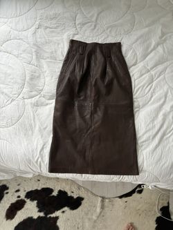 Pia Rucci Genuine Leather Midi Skirt