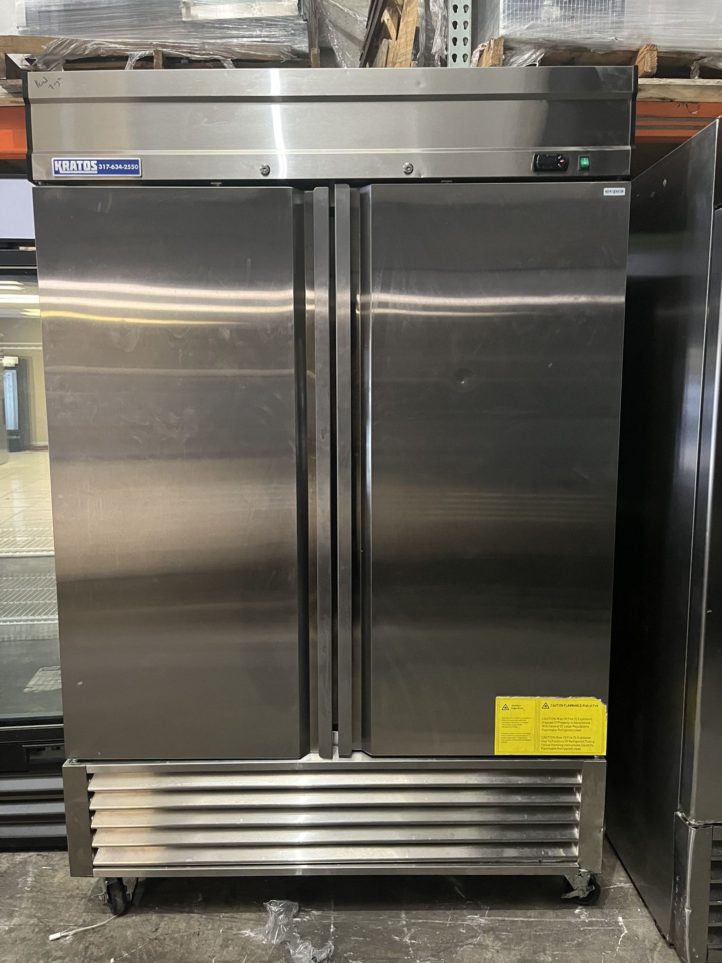 Refrigerator Two Doors Reach In Solid Doors