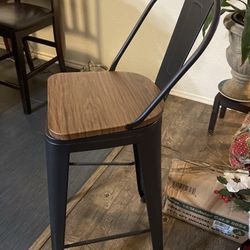 Industrial Counter Height Bar Stools (Set)