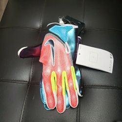Nike Men's Vapor Jet 7.0 NFL Combine Football Gloves Sz L Multicolor Iridescent