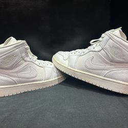 Nike Air Jordan 1 Triple White Mens 9.5