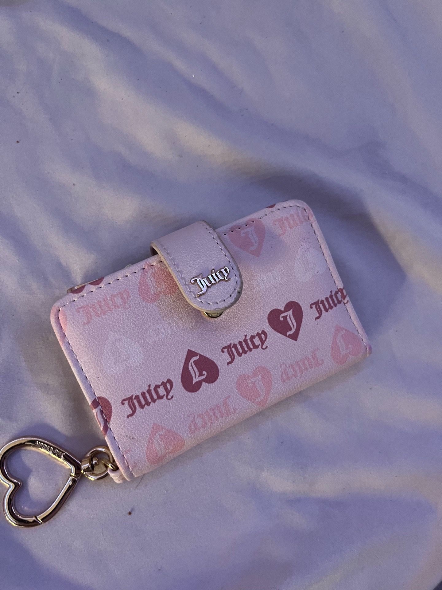 Juicy Couture pink keychain wallet