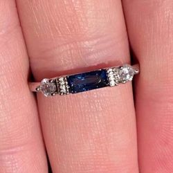 Sapphire Band 925 Sz 7 Or 9