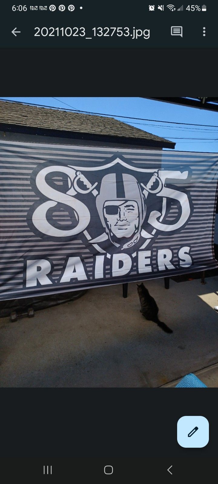 Raiders Rare Really BIG 6X10 805 RAIDER FLAG.!