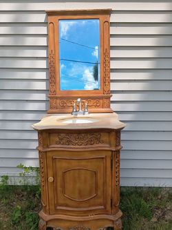 French provincial bathroom cabinet