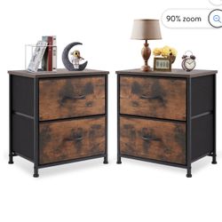 Set of 2 End Tables with Charging Station Side Tables With Charging Ports