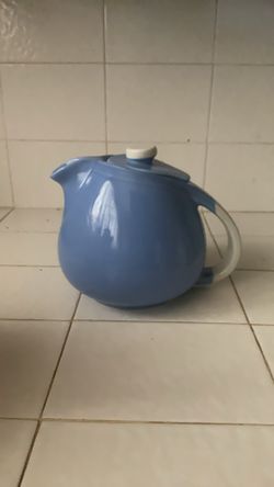 Tea Pot Ceramic Vintage Blue