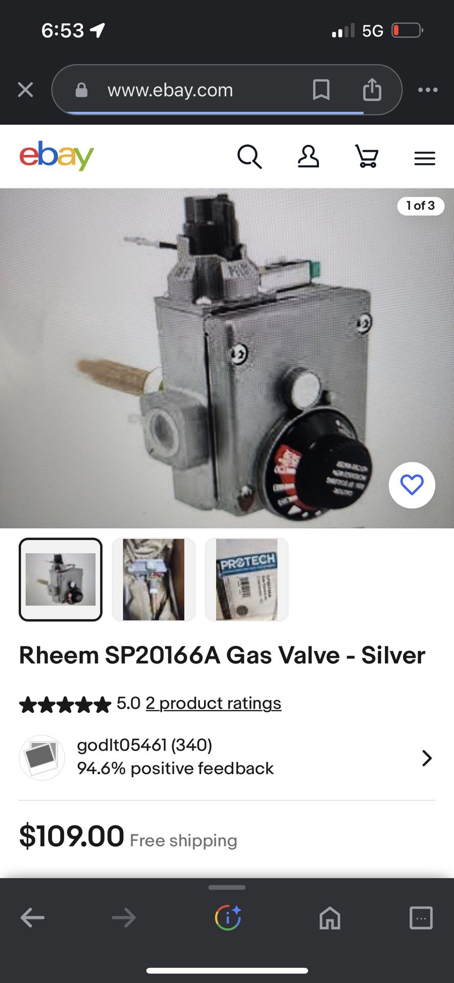 Honeywell Water Heater Gas Control Valve WV8840C1406