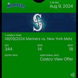 8/8/23 Mariners Vs Mets  (2 Tickets)