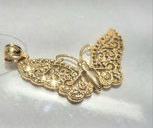 14k Gold Butterfly Pendant