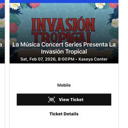 Invasión Tropical Concert 2 Tickets 