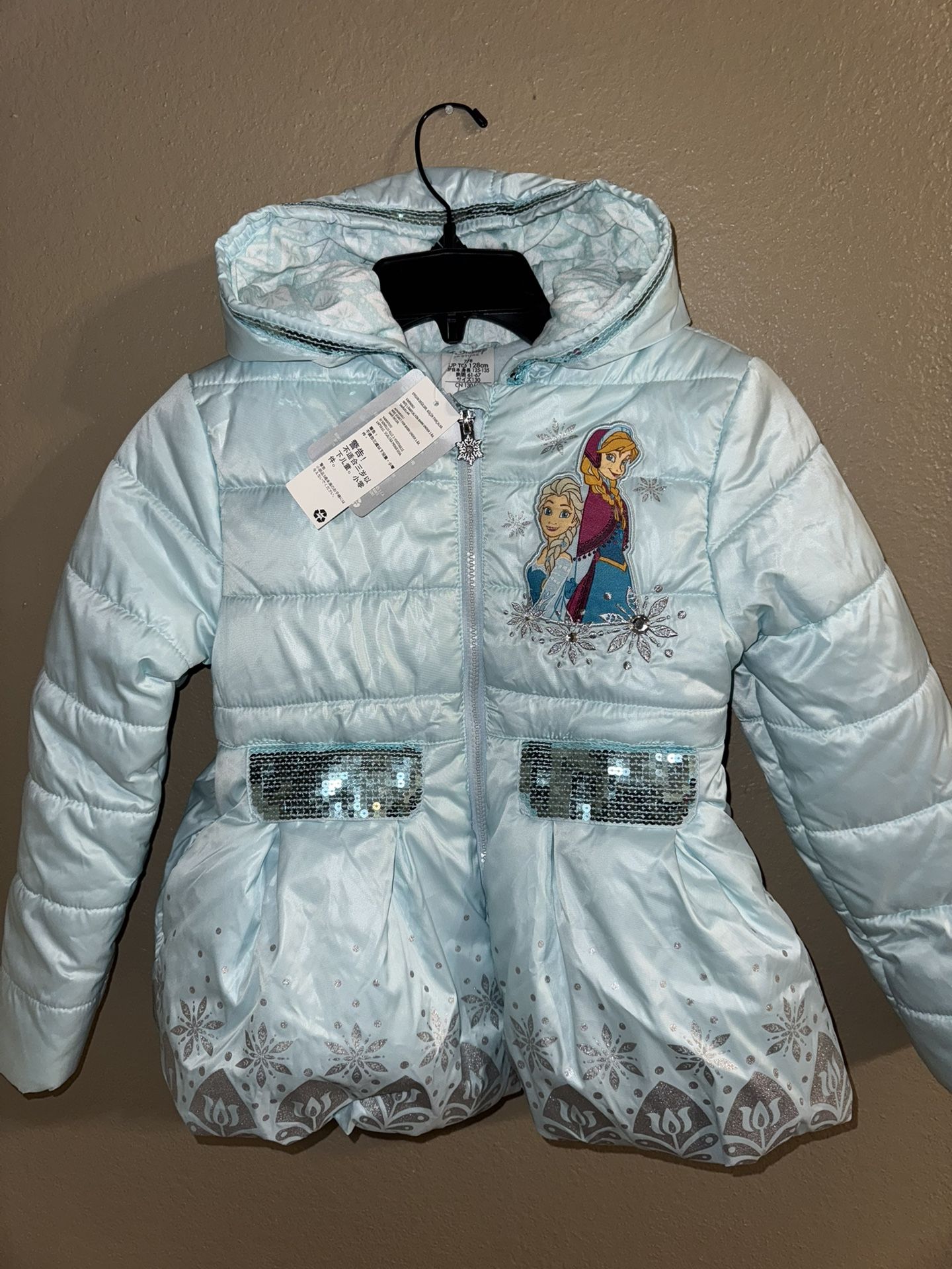 NEW Frozen Girls Winter Jacket (Size 7/8) – Elsa & Anna Disney Coat | NWT Puffy Parka