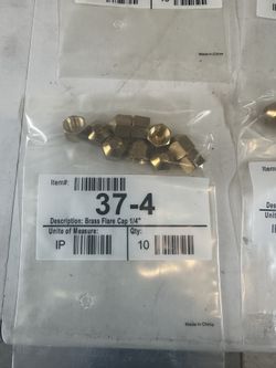 Brass Flare Cap 1/4“ 10 Pack$6.50/$5Bunch Of 20 Packs