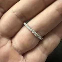 0.60ct Natural Diamond Half Eternity Ring In 14k Solid White Gold
