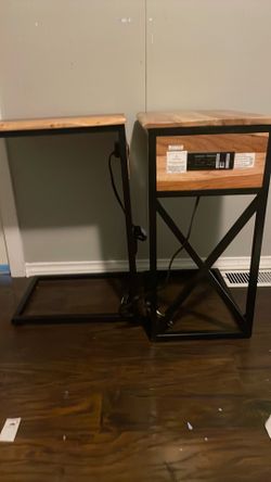 2 side table with outlet/usb included