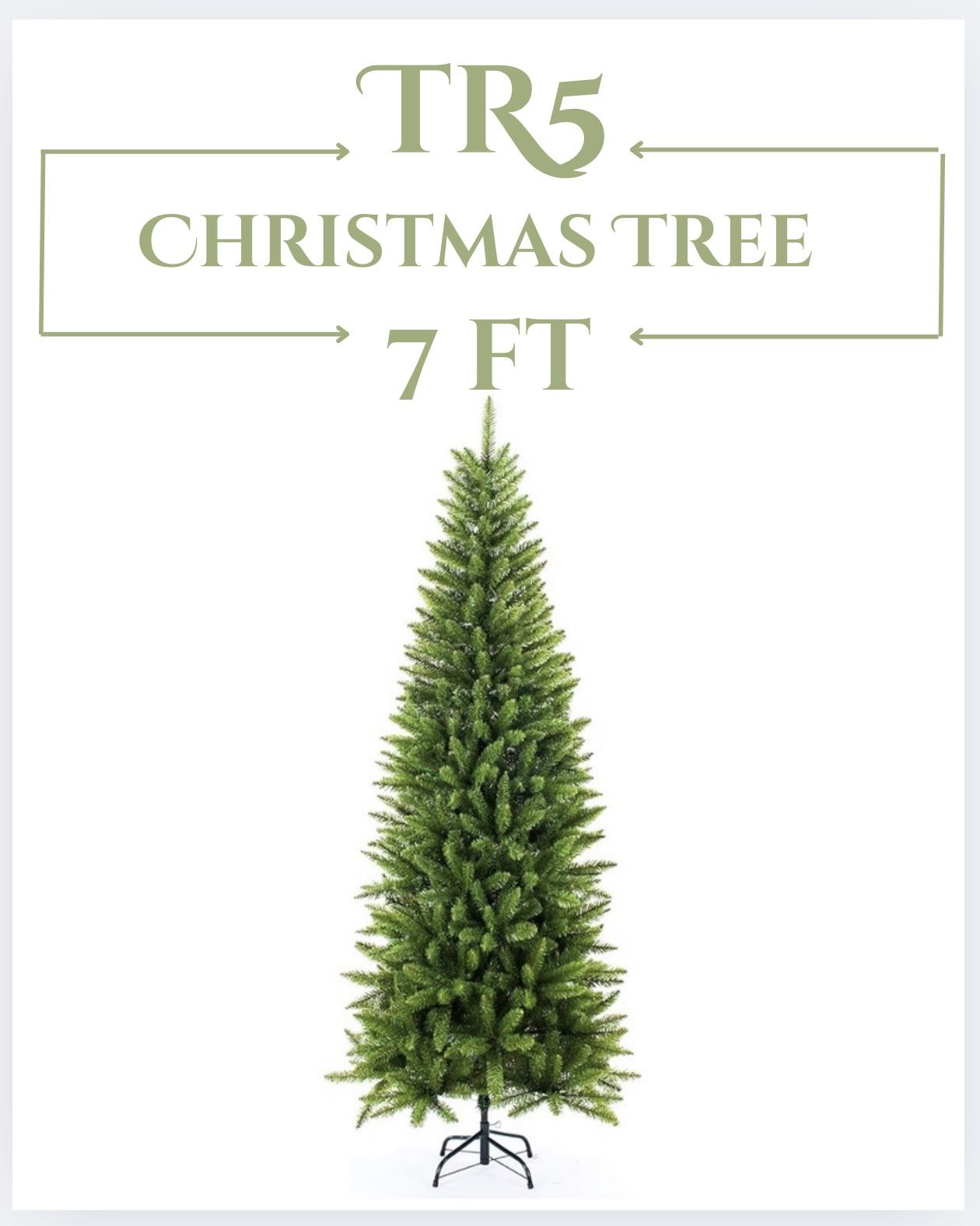 (7FT)Artificial Christmas Tree,Classic Pine Fir Pencil Tree (TR5)