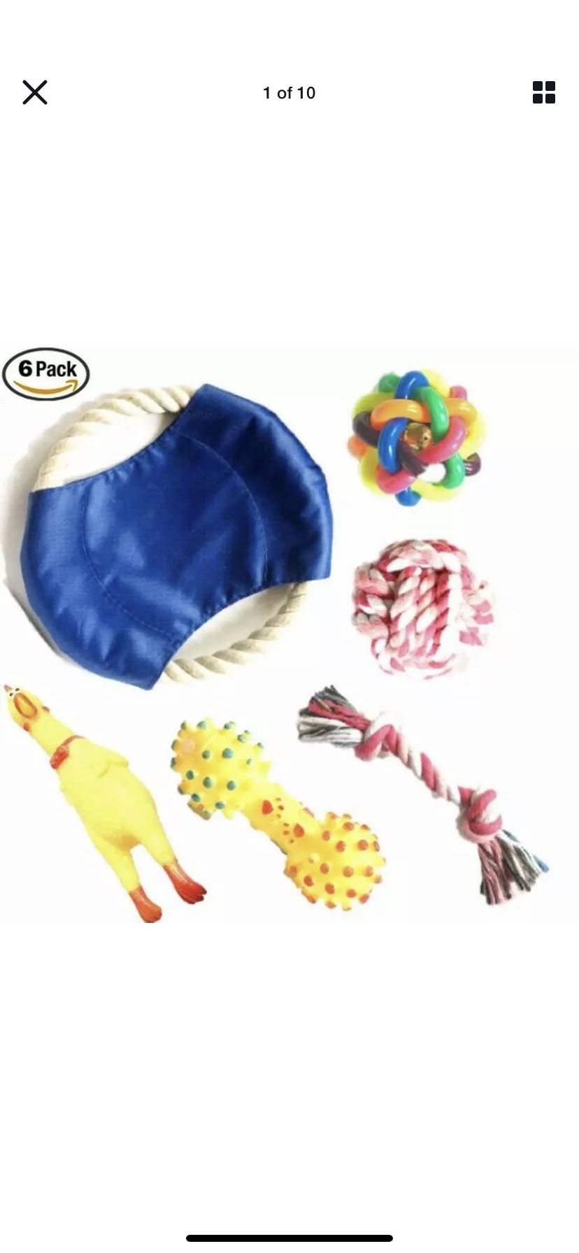 Chew Dog Toys Squeaky Dog Toys for Puppy and Small Medium Dog. 6 PCS