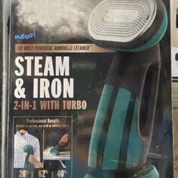 2-in-1 Steam and Iron Garment Steamer, One Size, Black/Green GS107