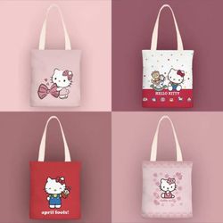 Kawai Hello Kitty Animation Fresh Canvas Bag 