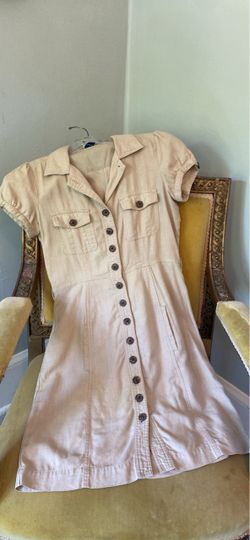 Boston Proper Button-Up Linen Blend Dress - Size 4