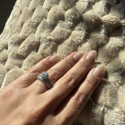 925 Original Silver Simulated Diamond Promis Engagement Wedding Ring