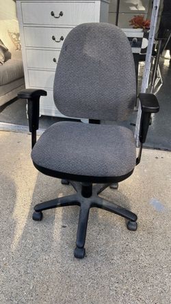 Gray Fabric Office Chair with Armrests