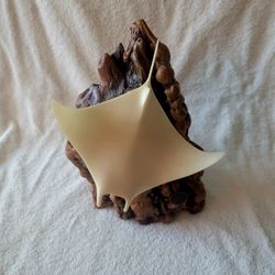 Vintage John Perry Sculpture - Manta Over Burlwood