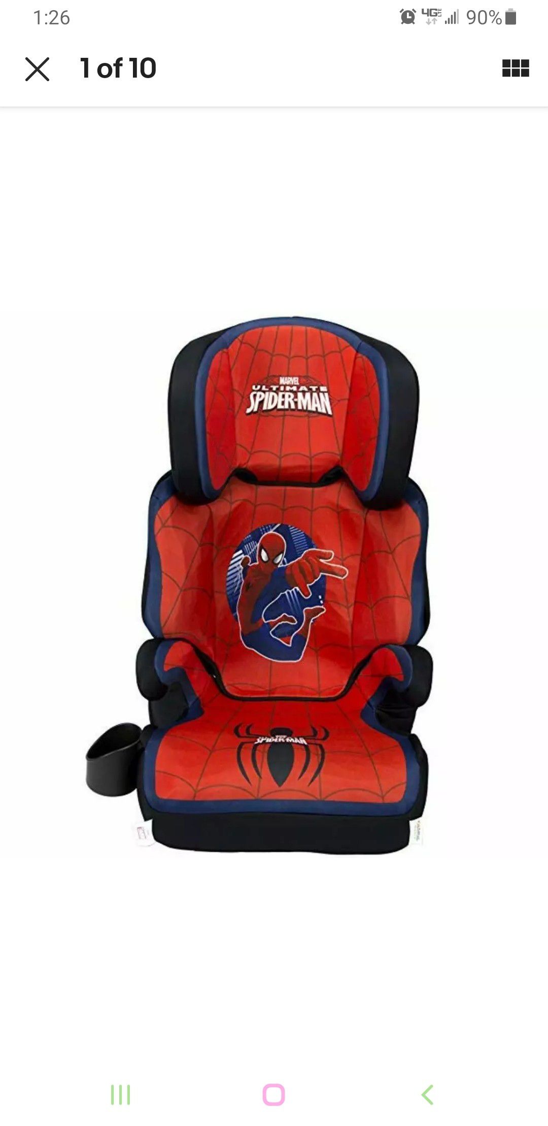 Spider man high back booster seat