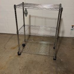 Adjustable Metal Wire Cart On Wheels 