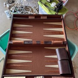 Backgammon Leather Bound 