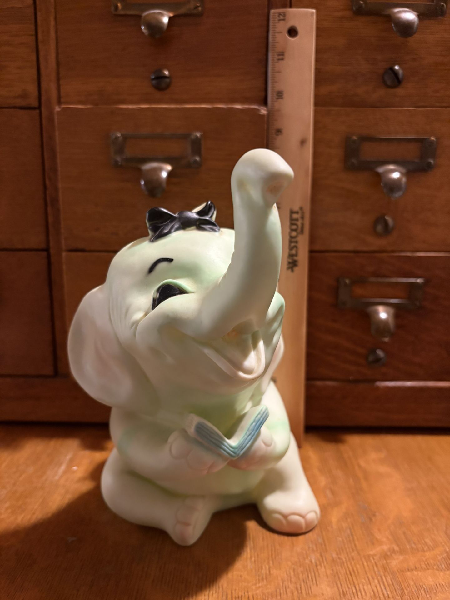 Vintage 1964 Green Squeak Elephant