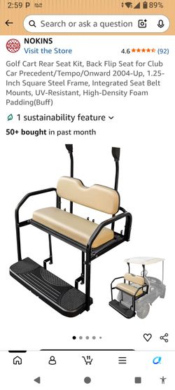 Make Offer! Golf Cart Folding Back Seat, Rear Facing with roof supports